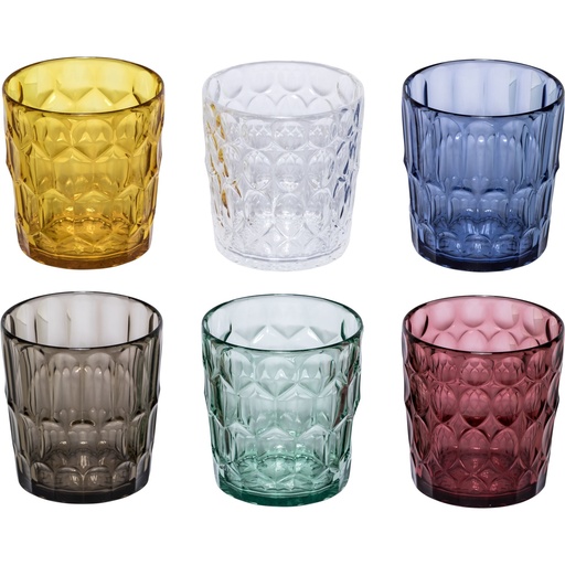 [160045] Guzzini VANITY Set of 6 Low Tumblers Assorted colors