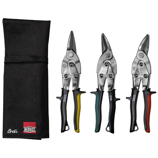 [544357] BESSEY Set of aviation snips with snips pouch DSET16