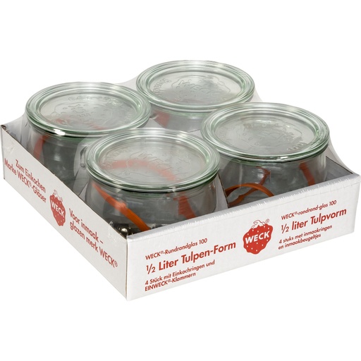 [796665] WECK Round Rim Jar Tulip 0,5l Set of 4