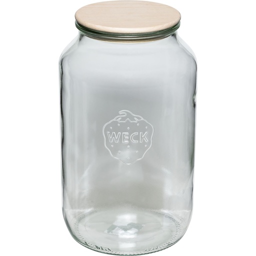 [796735] WECK Round Rim Jar 3l with Wooden Lid