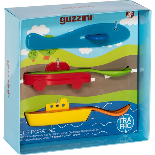 [160171] Guzzini TRAFFIC BIMBI 3 Pcs. Cutlery Set Assorted colors