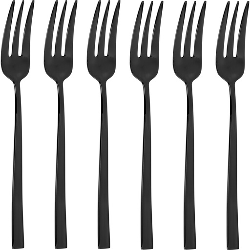 [781629] Sambonet Rock PVD 6 Cake Forks DolceNero Lucido