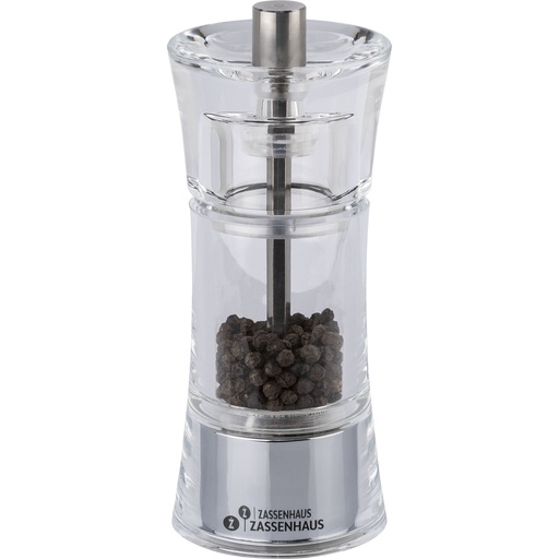 [628742] Zassenhaus pepper mill  Aachen Acryl Glass, 14 cm