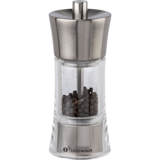 [628770] Zassenhaus pepper mill  Aachen Acrylic Glass/Inox 14 cm
