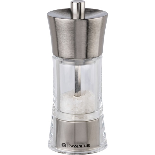 [628777] Zassenhaus salt mill  Aachen Acrylic Glass/Inox 14 cm