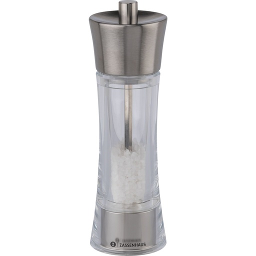 [628791] Zassenhaus salt mill  Aachen Acrylic Glass/Inox 18 cm