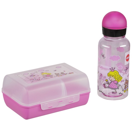 [487412] Emsa Kids Water Bottle 0,4l + lunch box princess 518137 set