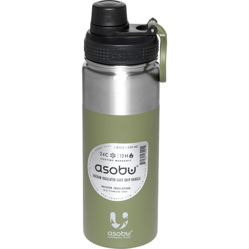 [758893] Asobu Alpine Flask Bottle Green,  0.53 L