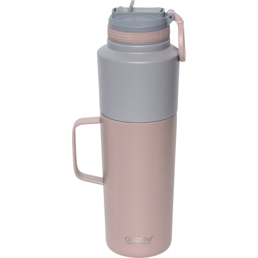 [766453] Asobu Twin Pack Bottle with Mug Pink, 0.9 L + 0.6 L