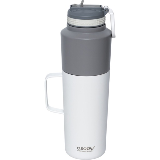 [766467] Asobu Twin Pack Bottle with Mug white, 0.9 L + 0.6 L