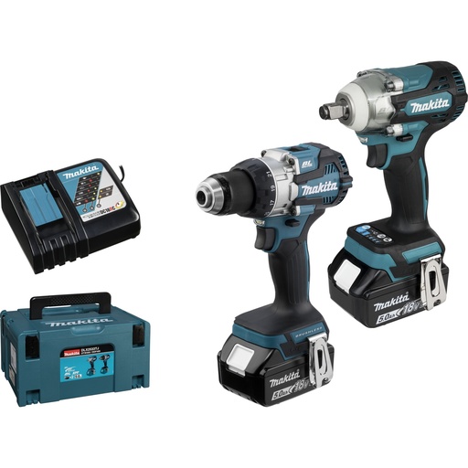 [191538] Makita DLX2533TJ Akku-Kombo-Kit DDF489 + DTW300 + 2x5Ah + Makpac