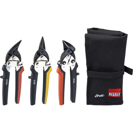 [672877] BESSEY Set of shape and straight cutting snips in bag     DSET15