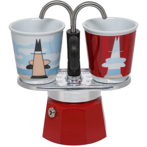[560870] Bialetti MINI EXPRESS Set Magritte red
