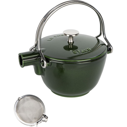 [200715] Staub Teekanne 1,15 L basilikum- grün Gusseisen, rund