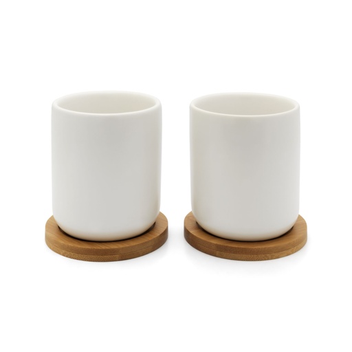 [763317] 1x2 Bredemeijer Tea Mug Set 200ml Bamboo Coaster 142013