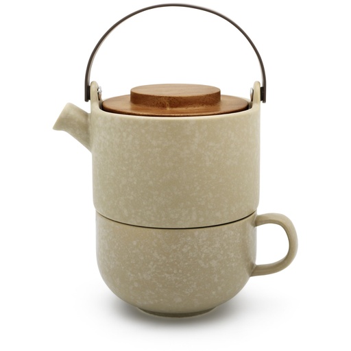 [856557] Bredemeijer Tea-for-one Umea beige / Acacia Lid  142024