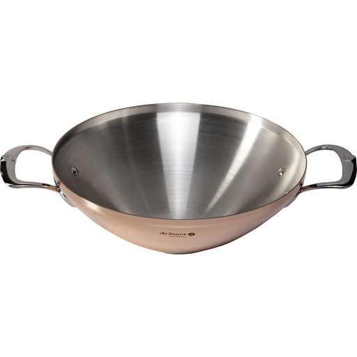 [592671] De Buyer Prima Matera Wok induct ion copper/steel with 2 handles