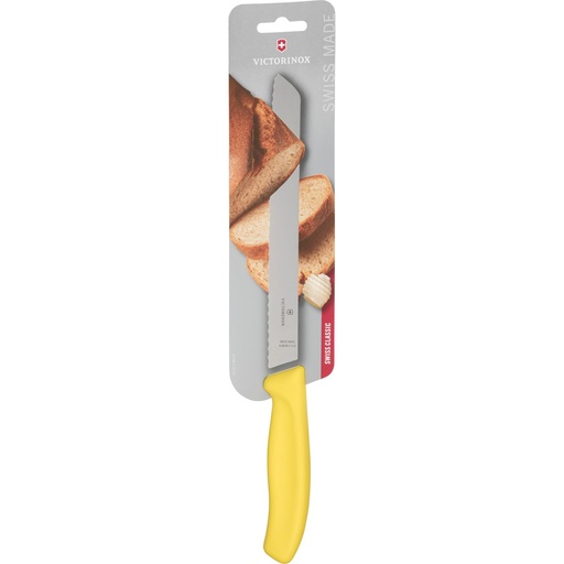 [121510] Victorinox Brotmesser 21cm gelb Wellenschliff
