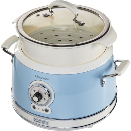 [621490] Ariete Vintage Food Steamer, blue