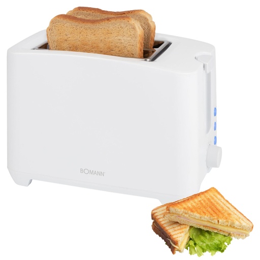 [842837] Bomann TA 6065 CB white 2 Slice Toaster
