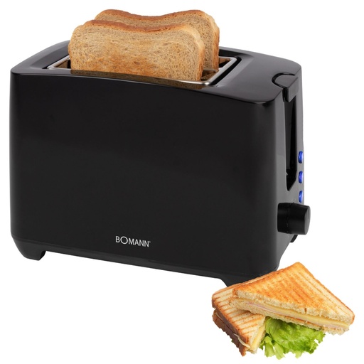 [842844] Bomann TA 6065 CB black 2 Slice Toaster
