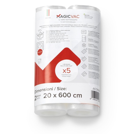[123554] MagicVac 2 Vacuum sealing film rolls 20 cm x 6 m