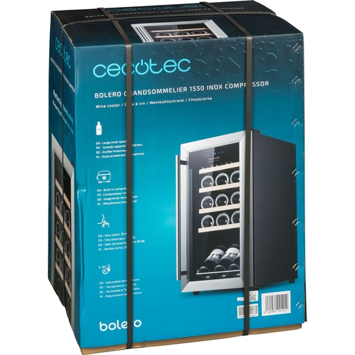 [118836] CECOTEC Vinoteca GrandSommelier 1550 Inox Compressor