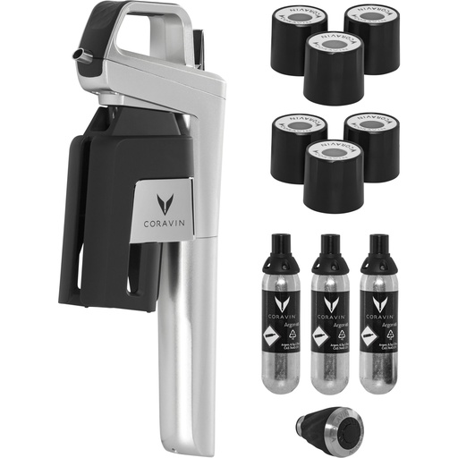 [786501] Coravin Wine System  silver Timeless Six + 12 pcs.