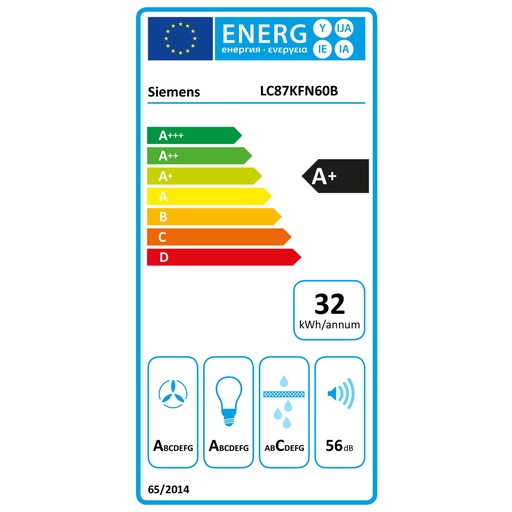 [867155] Siemens LC87KFN60 IQ300 Angled Cooker Hood