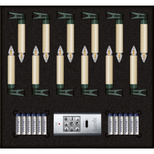 [791800] Krinner Superlight Bavaria Mini Flame 12 pcs. Set Ivory