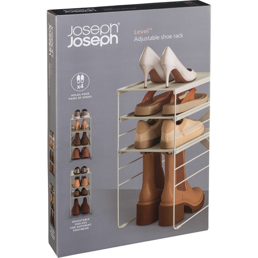 [157630] Joseph Joseph Level Adjustable Ecru Shoe Rack