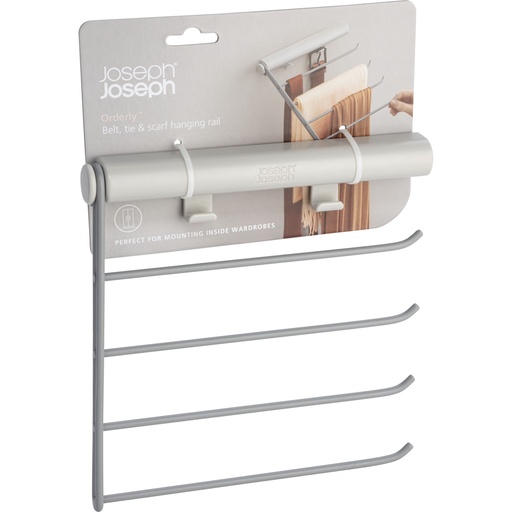 [157931] Joseph Joseph Orderly Ecru Belt, Tie & Scarf Hanging Rail