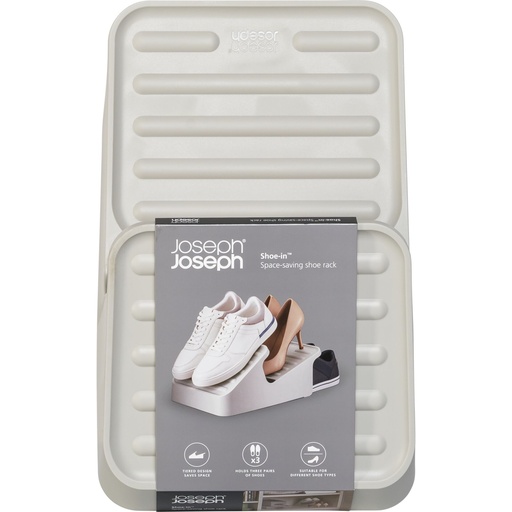 [158106] Joseph Joseph Shoe-In Space-saving Ecru Shoe Rack