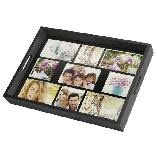 [490604] ZEP Photo Tray black 43x35 Wood Photo Tray  9 Photos W002