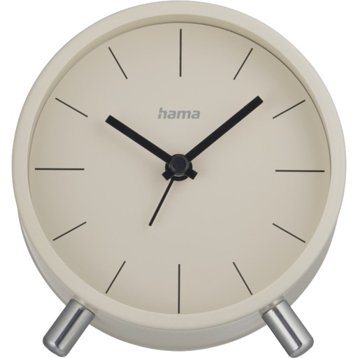 [124730] Hama Radio Clock Flores analogue w/o ticking, grey/beige   222229