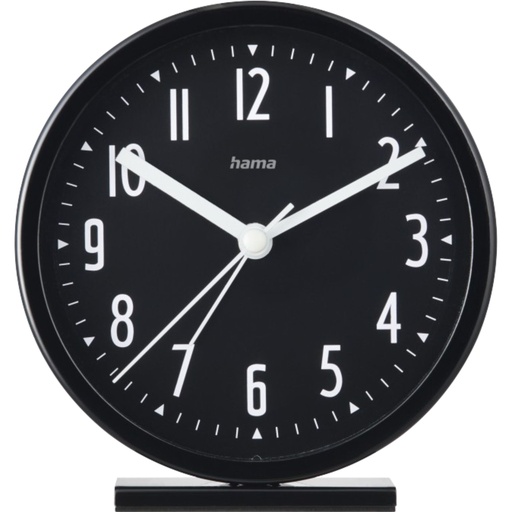 [124744] Hama Alarm Clock Skye w/o ticking, black        222211