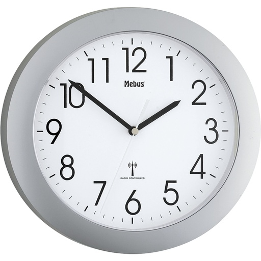 [509588] Mebus 52451 wireless wall clock silver