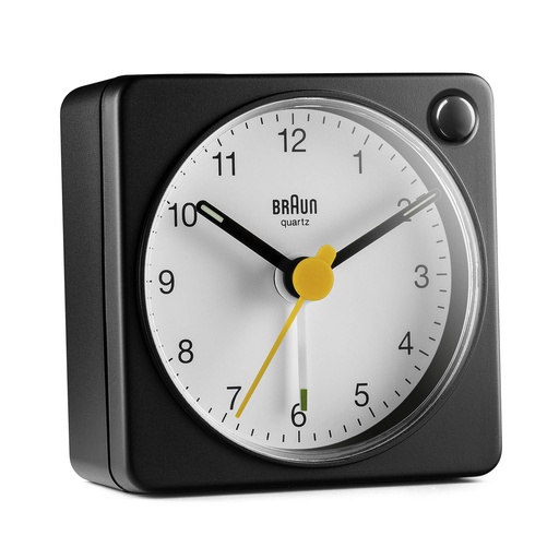 [510624] Braun BC 02 XBW quartz alarm black / white with light switch