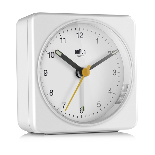 [510652] Braun BC 03 W quartz alarm clock analog white