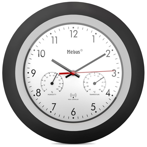 [785927] Mebus 19449 Radio controlled Wall Clock w. Thermo/Hygrometer