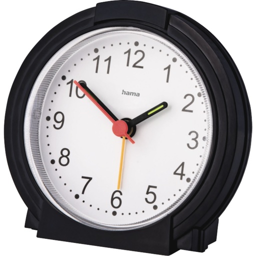 [800088] Hama Alarm Clock Classic silent black/white 186335