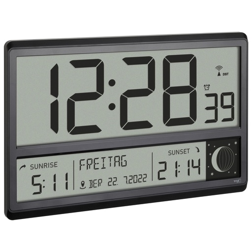 [812744] TFA 60.4524.01 black Digital XL Wall Clock