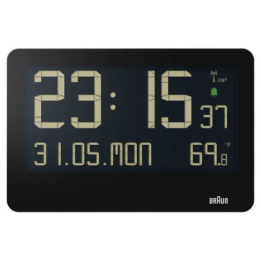 [863977] Braun BC 14 black Radio Wall Clock digital