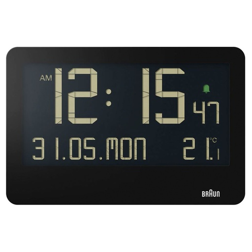[864012] Braun BC 14 black Quartz Wall Clock digital