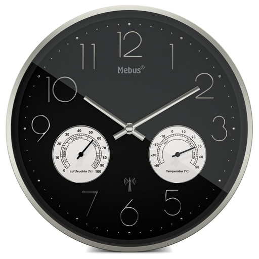[864054] Mebus 12988 radio wall clock with Thermo-Hygrometer