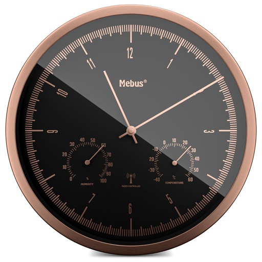 [864082] Mebus 19778 radio wall clock with Thermo-Hygrometer