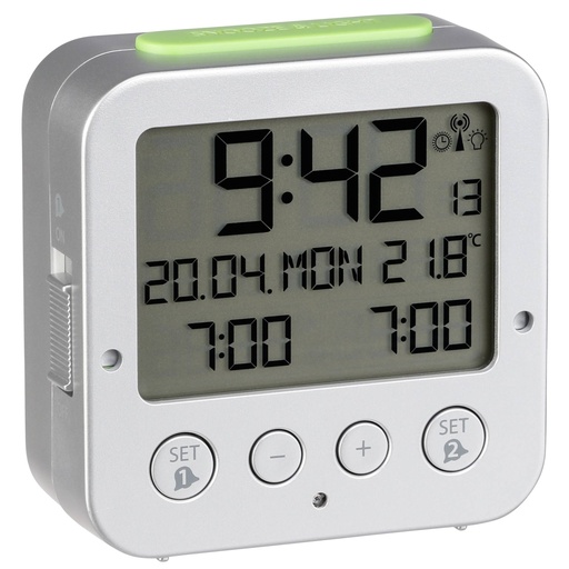 [896476] TFA 60.2528.54 Bingo      silver RC Alarm Clock with Temperatur