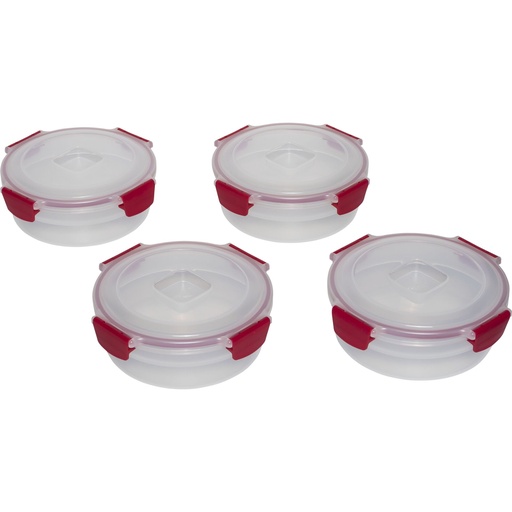 [157826] Joseph Joseph Nest Lock 4-Piece Red 1L Round Food Container Set