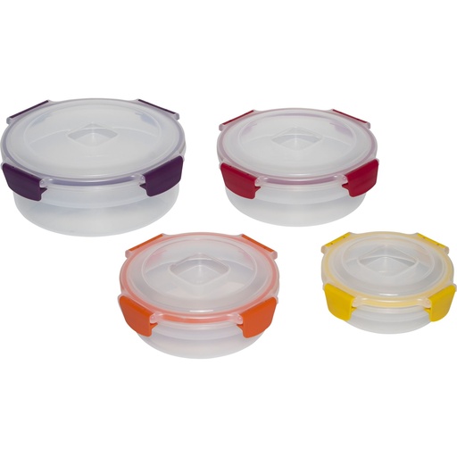 [157833] Joseph Joseph Nest Lock 4-Piece Multic. Round Food Container Set