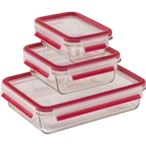 [748414] EMSA Clip&Close Glass Food Storage Box 3 pieces